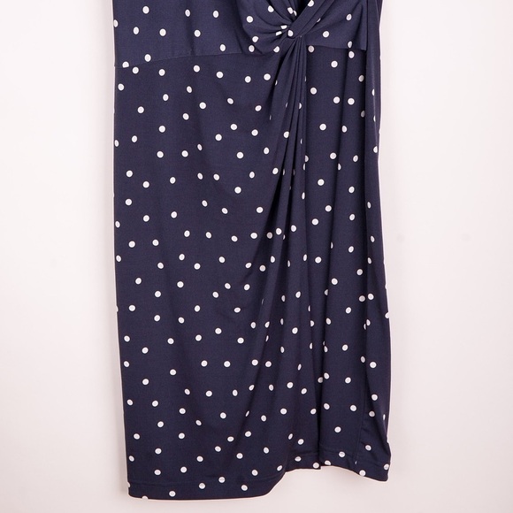 Banana Republic Sheath Dress Dark Blue & White Polka Dots Sze MP - Picture 3 of 13